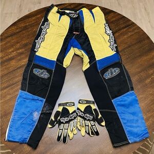 Vintage Troy Lee Men’s 36x29 Motocross Pants/XL Gloves
